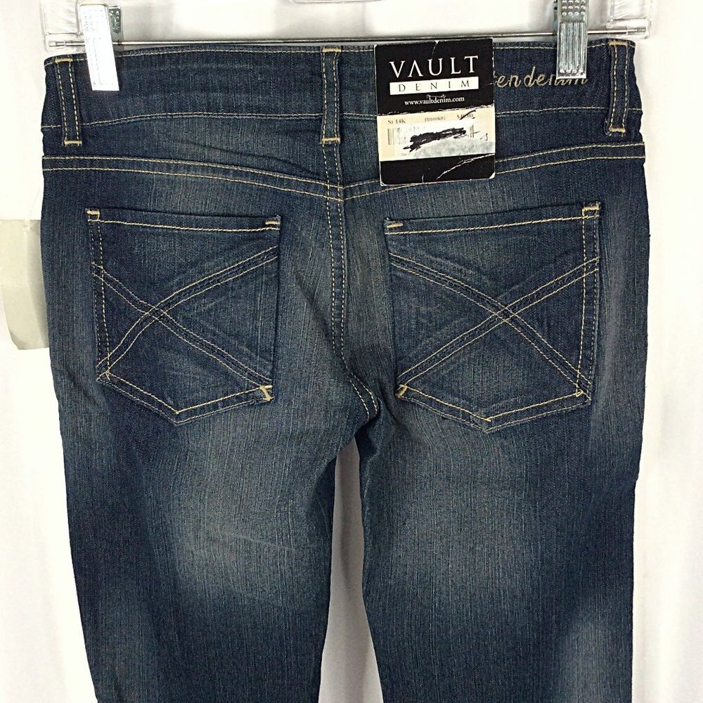NWT Vault Denim Jeans Girls 14 Slim Leg‎ Adjustable Waist